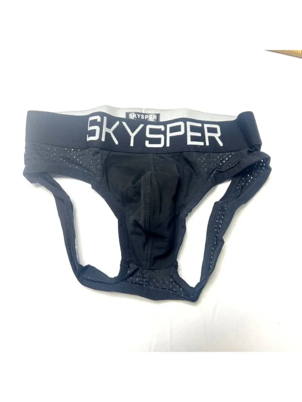 SKYSPER Men Jockstrap Male Black Thong Underwear Size Medium
